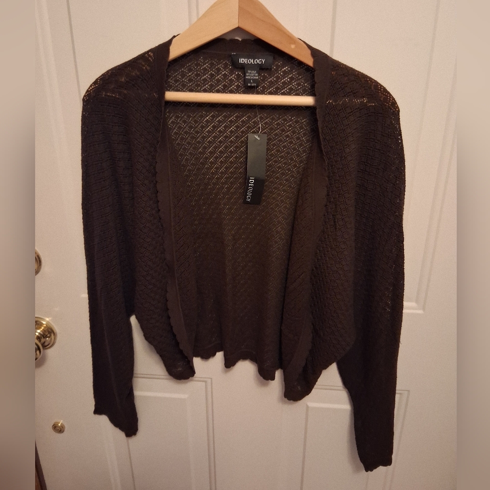 Women's Ideology Dark Brown Cardigan, L, NWT